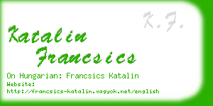 katalin francsics business card